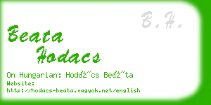 beata hodacs business card